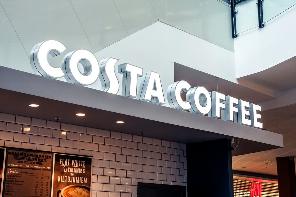 Costa Coffee 3D channel letters