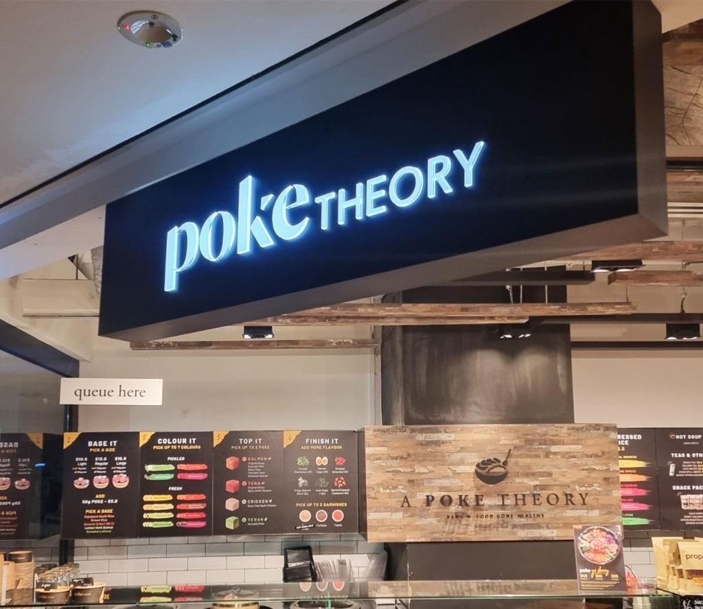 Poke Theory illuminated signage